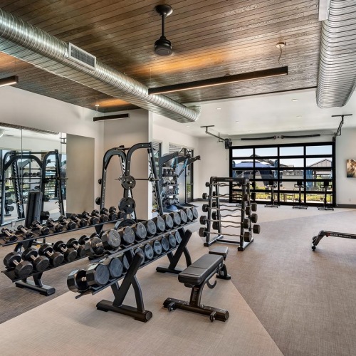 a gym with exercise equipment