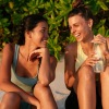 friends laughing together outside