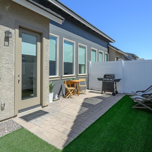 a house with a back yard