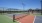 a tennis court with a net
